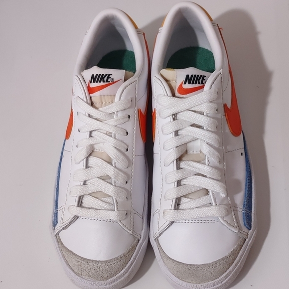 Nike Blazer Low 77  Women's 5.5 Youth 4 White/Blue/Orange - Picture 7 of 12